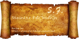 Steinitz Fábián névjegykártya